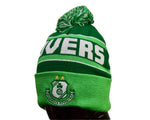 Green & White Bobble Beanie