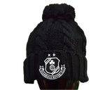 Black Fleece Lined Bobble Beanie