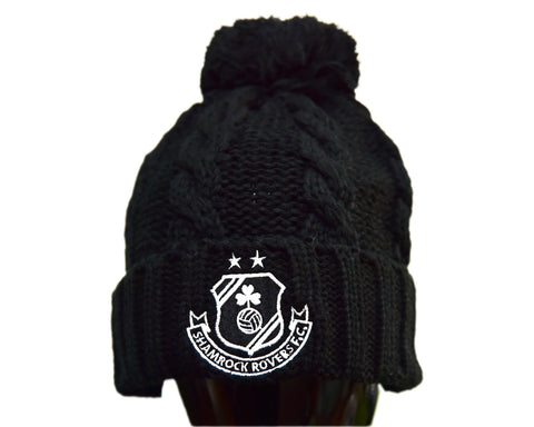 Black Fleece Lined Bobble Beanie